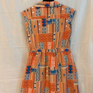 Willow & Clay Orange and Blue Geometric Mini Dress